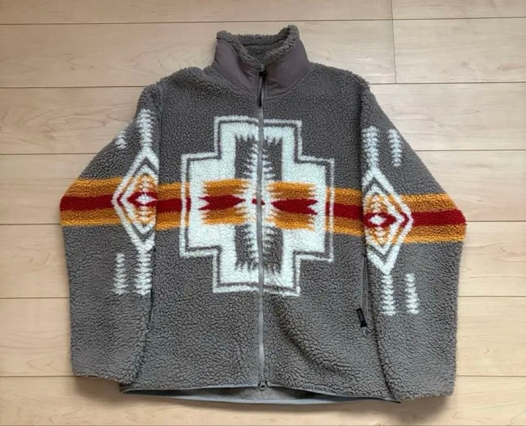 Pendleton Boa Jacket L Wool Native Pattern Used - image 1