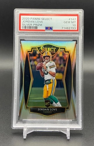 JORDAN LOVE - 2020 Select PREMIER LEVEL SILVER PRIZM ROOKIE RC #147 - PSA 10