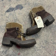 Vintage 70s Chocolate Brown Suede Winter Boots 5
