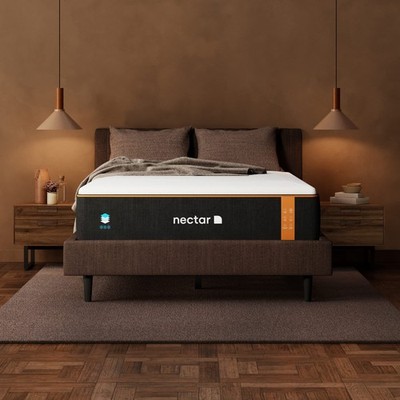 NECTAR PREMIER COPPER 14'' FULL MATTRESS MEDIUM FIRM 5 LAYERS - WHITE/POLKA DOT