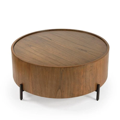 Butler Tori Brown Wood Round Coffee Table - Picture 5 of 14