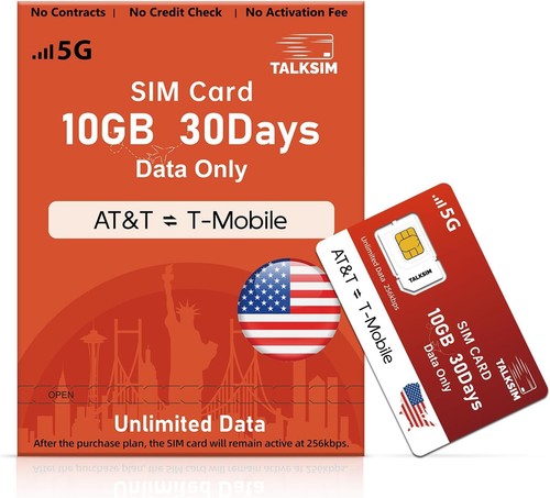 Carte SIM Data 5G/4G LTE illimitée pour AT&T/T-Mobile - Idéal pour les appareils IoT - Photo 3 sur 8