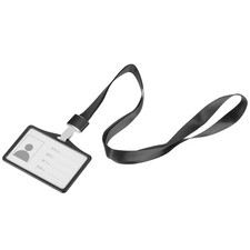 MECCANIXITY Badge Holder 9.2x6.5cm Horizontal Aluminum ID Holder with Metal H...