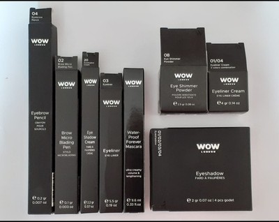 WOW AUGEN MAKE-UP KONVOLUT - 8 Stück MASCARA LIDSCHATTEN EYELINER AUGENBRAUENSTIFT AUGENSCHIMMER