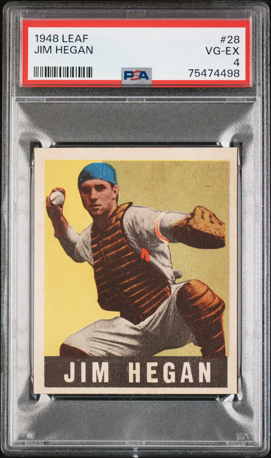 1948 Leaf Jim Hegan #28 PSA 4
