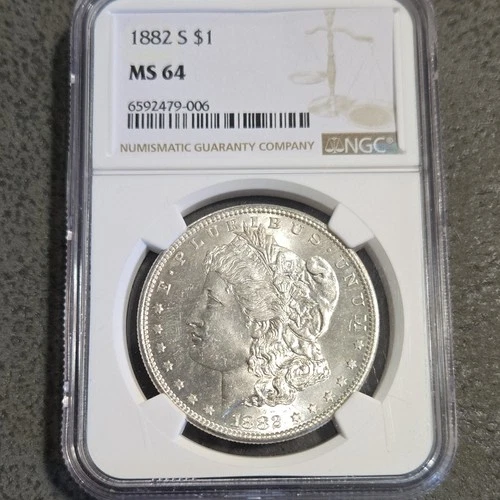 1882 Morgan Dollar San Francisco $1 Silver NGC MS 64 6592479-006