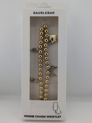 BaubleBar Gold Colored Beaded Phone Charm Wristlet Celebration Holiday New