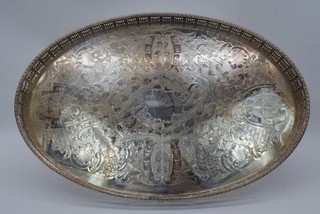 Large Viners Alpha Plate Silver Plated Oval Gallery Tray