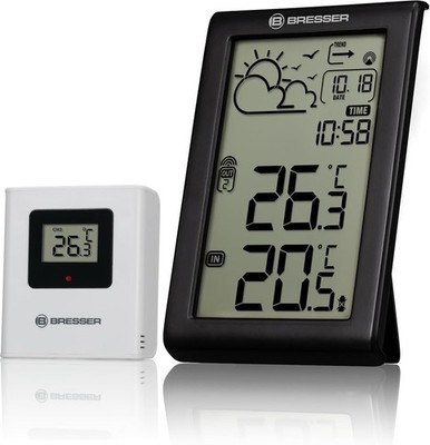 Bresser Wetterstation Funk mit Außensensor Meteo Temp W, innen und außen T