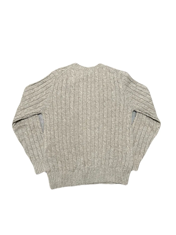 L.L. Suéter grueso tejido con cable de lana de cordero Bean para hombre mediano beige pescador Foto 2 de 4