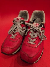 Men 9.0US New Balance 574 Red Sneakers Leather