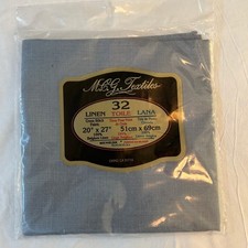 MCG Textiles 32 Count Belgium Linen Cross Stitch Fabric 20x27 Twilight Blue