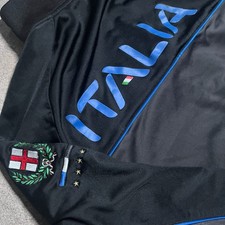 Fila Sport Italia Track Jacket Size L Black Gray Blue Soccer Vintage