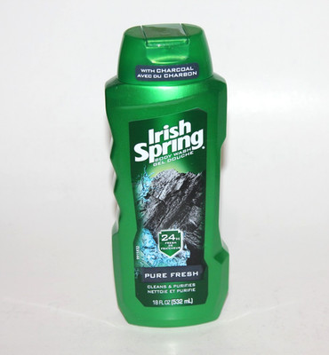 IRISH SPRING PURE FRESH BODY WASH GEL WITH CHARCOAL 18 FL OZ