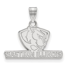 10k White Gold LogoArt Eastern Illinois University Small Pendant