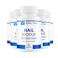 5-Pack Nail Exodus Capsules - Clear Nail Formula  Nail Health Support -300 Caps