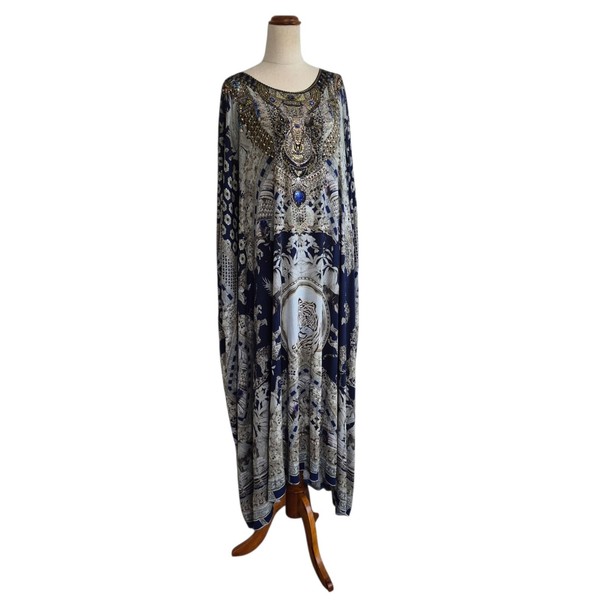 CAMILLA Jersey Round Neck Kaftan Little Past Twilight 