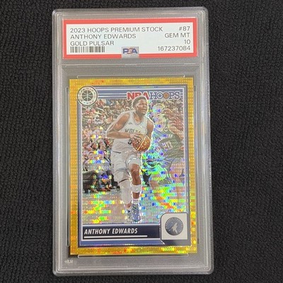 2023 Hoops Premium Stock Anthony Edwards Gold Pulsar Psa 10