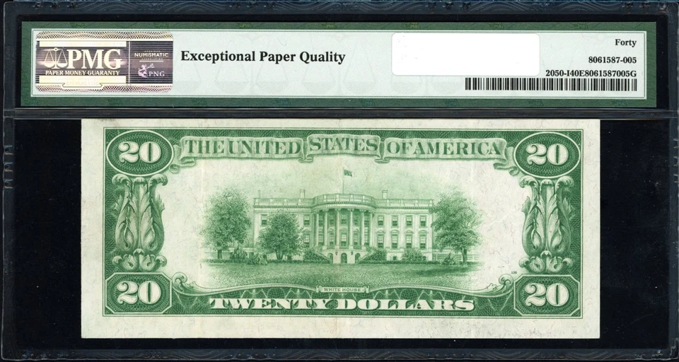 FR.2050-I 1928 $20 Federal Reserve Note Minneapolis PMG Extremely Fine EPQ - Image 2 of 2