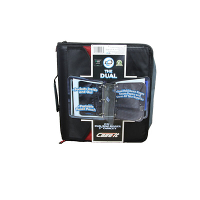 Case- It, The Dual 2-in-1 Dual Ring Binder, 3'' Capacity, Pencil Case, Pockets