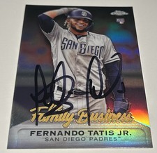 FERNANDO TATIS JR SIGNED 2019 TOPPS RC THE FAMILY BUSINESS #FBC-15 SD PADRES MLB