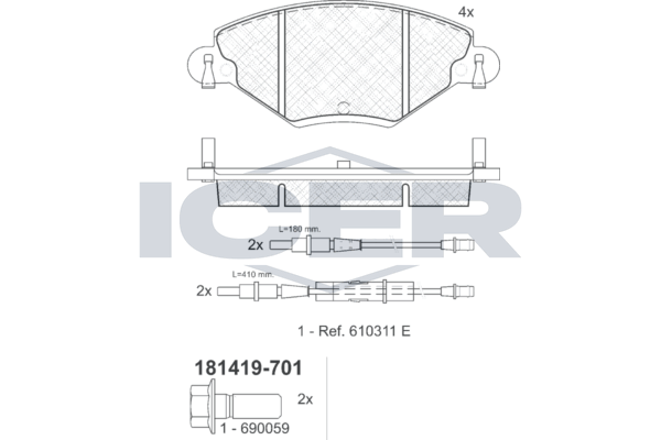 Bremsbelagsatz Vorne Bosch-System FüR Citroen C5 I DC Break DE II 01-08 E172229-image