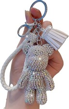 Sparkly Rhinestone Teddy Bear Keychain Crystal Bag Charm Cute Gift