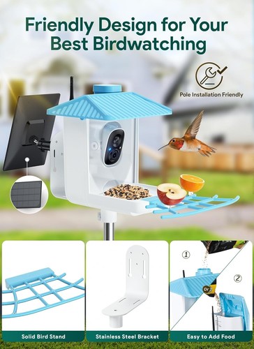 Comedero para pájaros con cámara - Comedero solar inteligente con identificazione - Foto 6 di 9