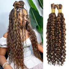 Human Hair Water Wave Bulk for Braiding - No Weft, Wet & Wavy