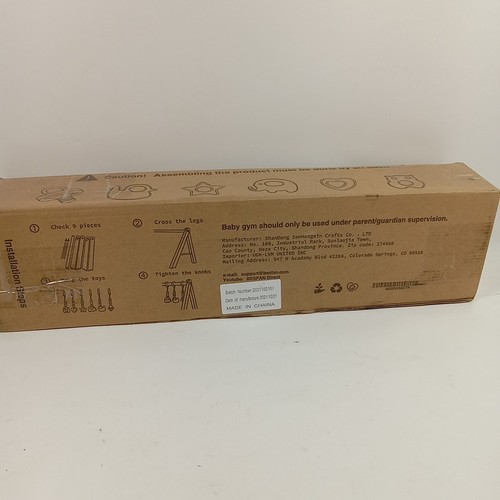 Faltbares Babyspiel-Fitnessstudio aus Holz mit 6 sensorischen Spielzeugen für Kleinkinder............... A2 - Bild 10 von 10