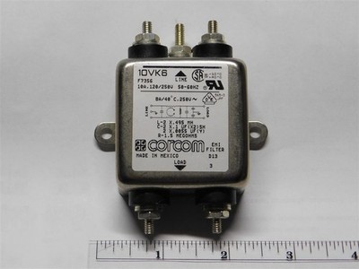 Corcom 10VK6 10A 120/250V 50-60HZ EMI RFI Power Line Filter Chassis Mount
