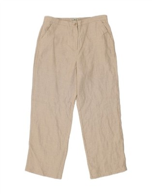 L.L.BEAN Damen High Waist Chino Hose US 16 Large W34 L30 Beige CH06