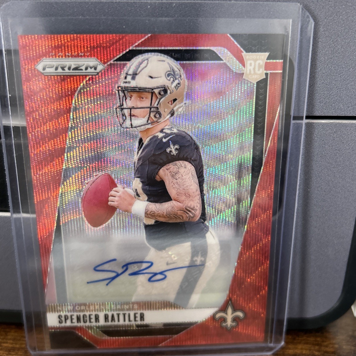 2024 Prizm Red Wave Rookie Auto Spencer Rattler ! /149(clean! Ships In Mag)