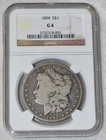 1894 P MORGAN 90% SILVER ONE $1 DOLLAR NGC G 4 G4 PHILADELPHIA MINT USA COIN