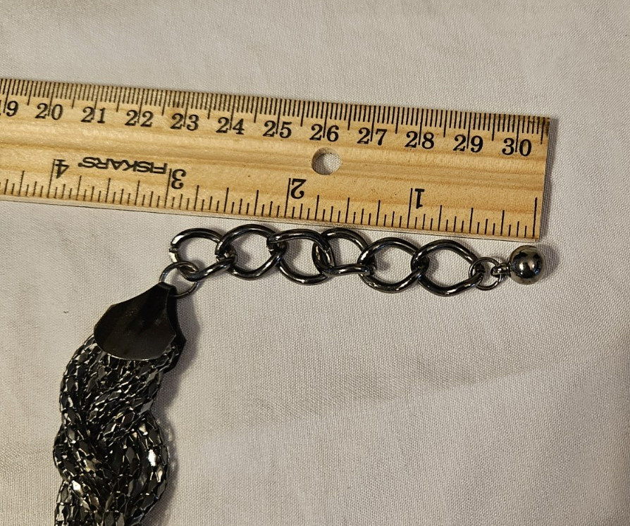 Express Statement Sparkle Black Braided Beads 18"… - image 5