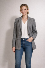 NWOT White House Black Market Women s Gray Tweed Business Blazer Jacket Sz 2