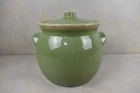 Vintage Hull Green Pottery Bean Pot Crock With Lid Oven Proof USA