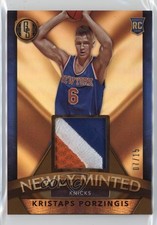 2015 Gold Standard Newly Minted Memorabilia Black 7/15 Kristaps Porzingis #6 9l4