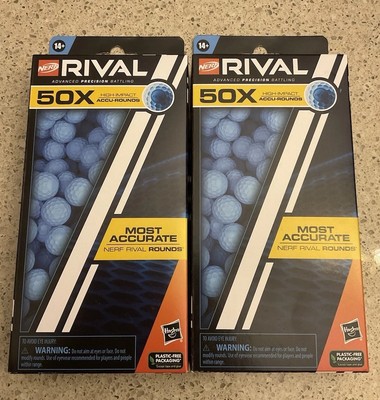 NERF Rival 50X Accu- Rounds High Impact NEW X 2 Boxes
