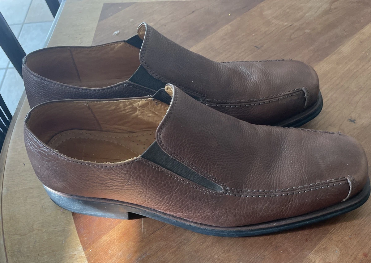 Sandro Moscoloni Brown Pebbled Leather Penny Loafers Mens 11D Square‎ Toe Office Sandro Moscoloni Casual Shoes for Men for sale | eBay main image 2