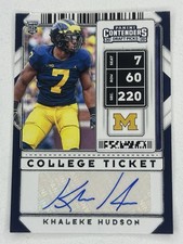 2020 Panini Contenders Draft Picks College Ticket Khaleke Hudson #314 Auto Mich