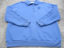 Black Pepper Fleece/Jumper 16 Long Sleeve Quarter Button Up Collared Blue