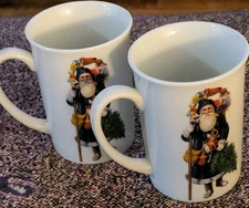 2 St. Nicholas Circa The Santa Claus Shoppe Cup 1985 Mrs. Grossman's Paper Co