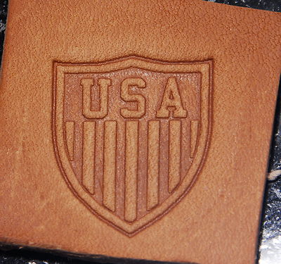 USA SHIELD Leather Tooling Embossing / Clicker Stamp, Delrin / Acetal, NEW #019