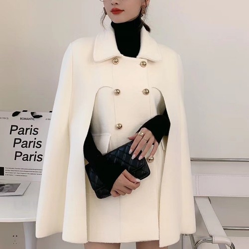 2024 Women Winter Warm Cloak Cape Jacket Batwing Lady Coat parka Outwear - Picture 9 of 10