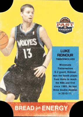Luke Ridnour - 2012 Panini Past & Present - Die Cut - Bread for Energy #40