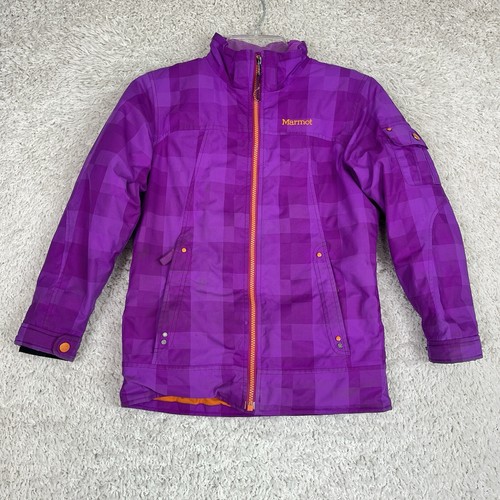 Marmot Ski Jacket Girls Youth M/L Purple Insulated Full Zip Snowboard Winter