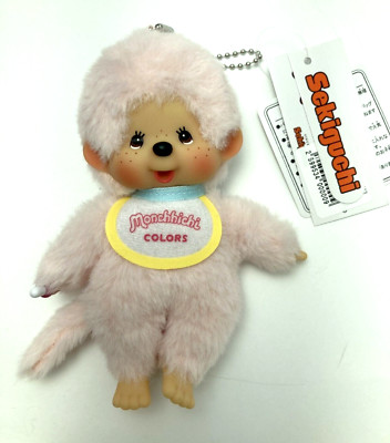Monchhichi Farben Schlüsselanhänger rosa Sekiguchi 5 Zoll süßes flauschiges P...