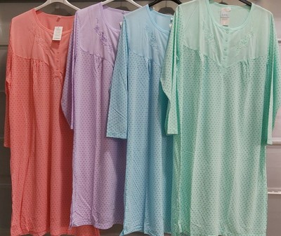 LADIES NEW SHORT SLEEVES COTTON NIGHTY 