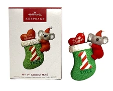 Hallmark 2022 My 1st Christmas Baby Koala Bear Stocking Keepsake Ornament NIB